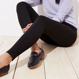 Loft Plus Black Pindot Leggings NWT